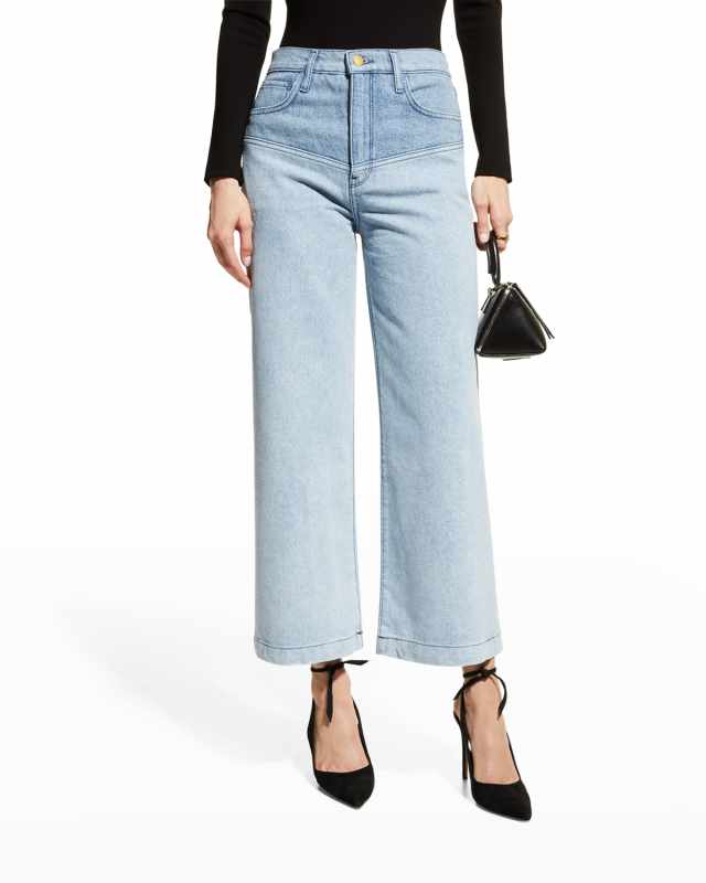 Lone Ranger Two-Toned Cropped Wide-Leg Jeans